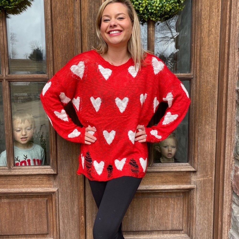 Red Heart Sweater - Picture 2 of 2